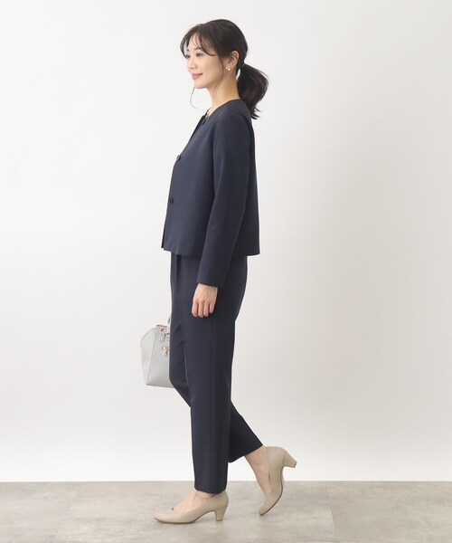 grove(グローブ)の「◆【洗える】防シワ対応のダブルクロスノーカラーショートジャケット(ノーカラージャケット・レディース・グレー系4/ナチュラル/ブラック/ネイビー・05/04/01/02/03)」の21枚目の写真