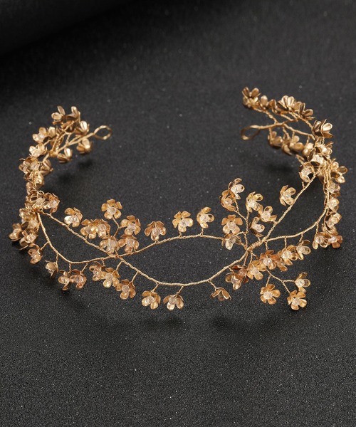 juweel（ユウェル）の「ブライダルヘッドアクセサリー 小花モチーフカチューシャ（カチューシャ・レディース・ゴールド/ホワイト/シルバー・FREE）」の7枚目の写真