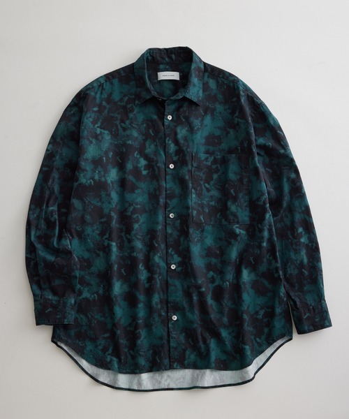 ADAM ET ROPE'(アダムエロペ)の「ボタニカルプリント ビッグシルエット レギュラーカラーシャツ(シャツ/ブラウス・メンズ・ダークグリーン/スミクロ・M/L)」の9枚目の写真