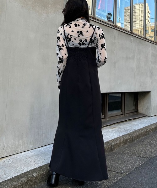 INGNI(イング)の「花柄フロッキーチュールトップス(Tシャツ/カットソー・レディース・ブラック/オフホワイト・M)」の5枚目の写真