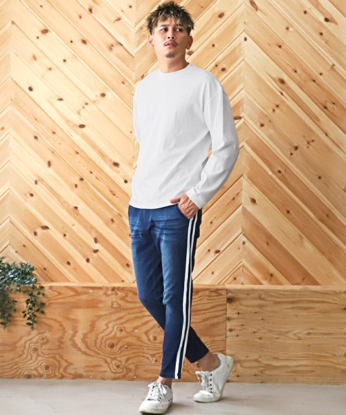 LUXSTYLE(ラグスタイル)の「ヘビーウェイトクルーネック無地ロンT(Tシャツ/カットソー・メンズ・チャコール/ネイビー/ホワイト/ブラック/杢グレー・M/L)」の20枚目の写真