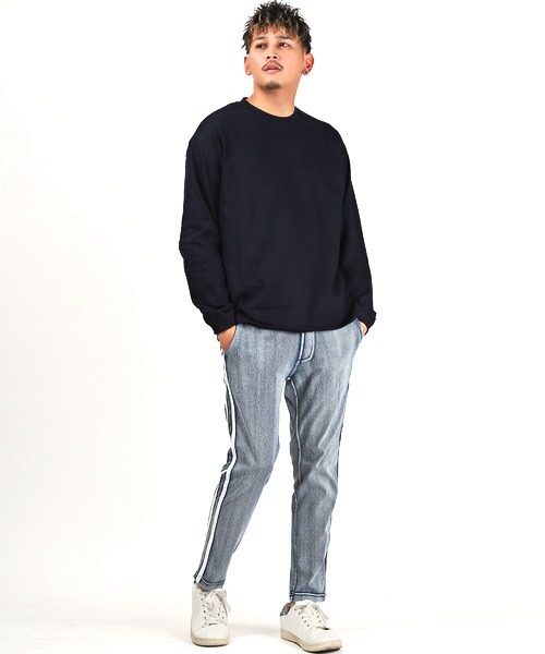 LUXSTYLE(ラグスタイル)の「ヘビーウェイトクルーネック無地ロンT(Tシャツ/カットソー・メンズ・チャコール/ネイビー/ホワイト/ブラック/杢グレー・M/L)」の22枚目の写真