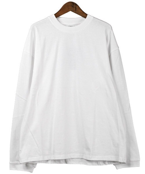 LUXSTYLE(ラグスタイル)の「ヘビーウェイトクルーネック無地ロンT(Tシャツ/カットソー・メンズ・チャコール/ネイビー/ホワイト/ブラック/杢グレー・M/L)」の8枚目の写真