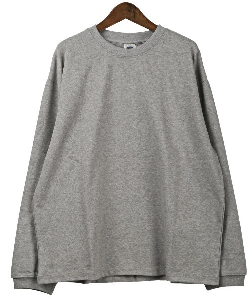 LUXSTYLE(ラグスタイル)の「ヘビーウェイトクルーネック無地ロンT(Tシャツ/カットソー・メンズ・チャコール/ネイビー/ホワイト/ブラック/杢グレー・M/L)」の18枚目の写真