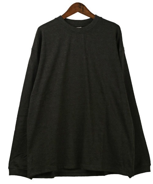 LUXSTYLE(ラグスタイル)の「ヘビーウェイトクルーネック無地ロンT(Tシャツ/カットソー・メンズ・チャコール/ネイビー/ホワイト/ブラック/杢グレー・M/L)」の7枚目の写真