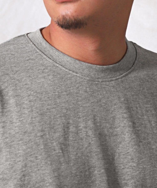 LUXSTYLE(ラグスタイル)の「ヘビーウェイトクルーネック無地ロンT(Tシャツ/カットソー・メンズ・チャコール/ネイビー/ホワイト/ブラック/杢グレー・M/L)」の11枚目の写真