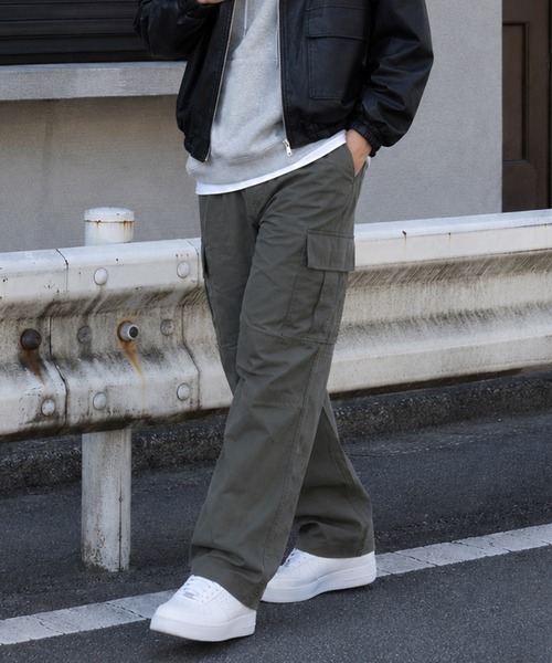 NYLAUS（ナイラス）の「【Nylaus】ストレートシルエット カーゴパンツ ロングパンツ イージーパンツ（カーゴパンツ・メンズ・ブラック/ベージュ/チャコール/カーキ・M/S/L/LL）」の12枚目の写真