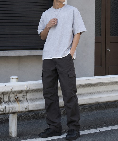 NYLAUS（ナイラス）の「【Nylaus】ストレートシルエット カーゴパンツ ロングパンツ イージーパンツ（カーゴパンツ・メンズ・ブラック/ベージュ/チャコール/カーキ・M/S/L/LL）」の14枚目の写真