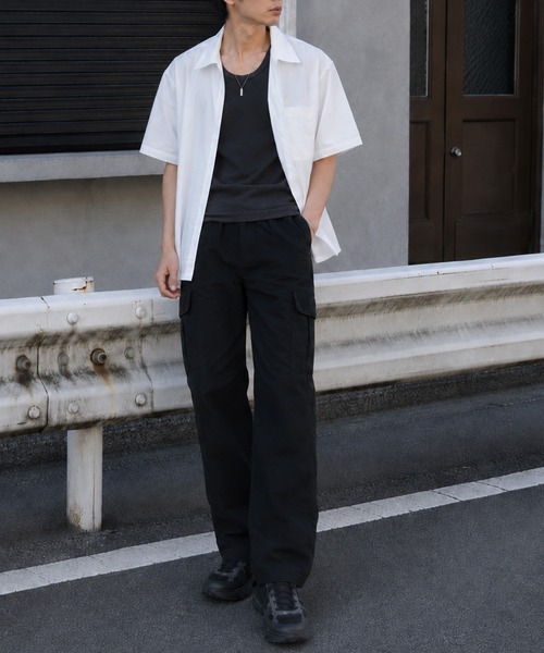 NYLAUS（ナイラス）の「【Nylaus】ストレートシルエット カーゴパンツ ロングパンツ イージーパンツ（カーゴパンツ・メンズ・ブラック/ベージュ/チャコール/カーキ・M/S/L/LL）」の6枚目の写真