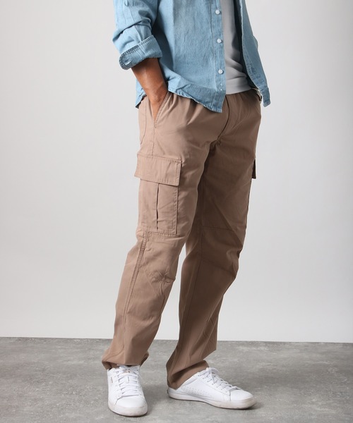 NYLAUS（ナイラス）の「【Nylaus】ストレートシルエット カーゴパンツ ロングパンツ イージーパンツ（カーゴパンツ・メンズ・ブラック/ベージュ/チャコール/カーキ・M/S/L/LL）」の10枚目の写真