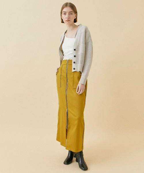 CITY TOKYO（シティトウキョウ）の「メッシュコンビニットカーディガン（カーディガン/ボレロ・レディース・オレンジ/サックスブルー/ベージュ/ブラック・FREE）」の6枚目の写真