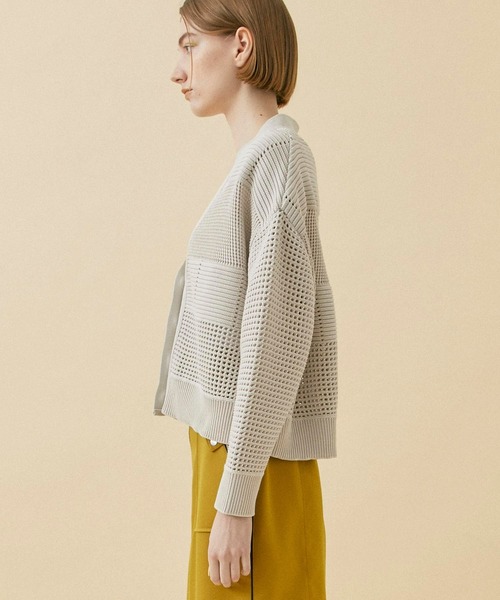 CITY TOKYO（シティトウキョウ）の「メッシュコンビニットカーディガン（カーディガン/ボレロ・レディース・オレンジ/サックスブルー/ベージュ/ブラック・FREE）」の8枚目の写真