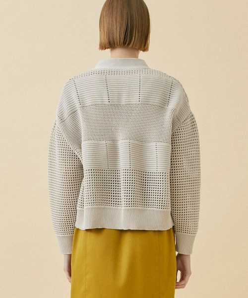 CITY TOKYO（シティトウキョウ）の「メッシュコンビニットカーディガン（カーディガン/ボレロ・レディース・オレンジ/サックスブルー/ベージュ/ブラック・FREE）」の9枚目の写真