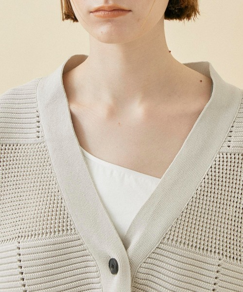 CITY TOKYO（シティトウキョウ）の「メッシュコンビニットカーディガン（カーディガン/ボレロ・レディース・オレンジ/サックスブルー/ベージュ/ブラック・FREE）」の10枚目の写真