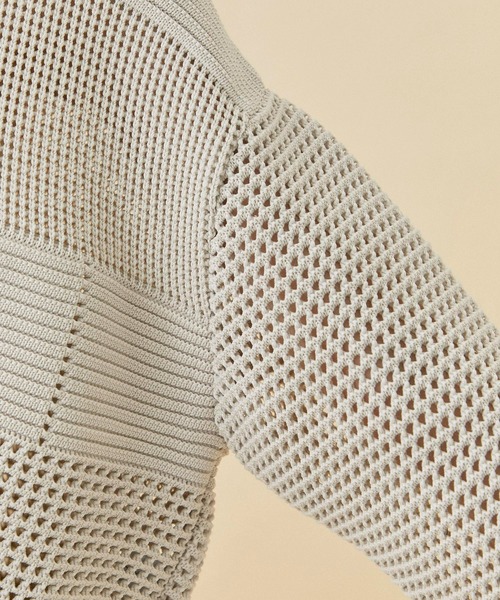 CITY TOKYO（シティトウキョウ）の「メッシュコンビニットカーディガン（カーディガン/ボレロ・レディース・オレンジ/サックスブルー/ベージュ/ブラック・FREE）」の11枚目の写真