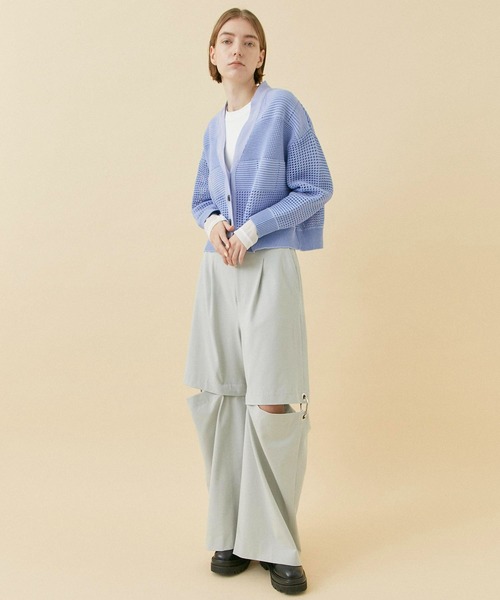 CITY TOKYO（シティトウキョウ）の「メッシュコンビニットカーディガン（カーディガン/ボレロ・レディース・オレンジ/サックスブルー/ベージュ/ブラック・FREE）」の14枚目の写真