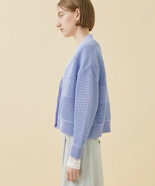 CITY TOKYO（シティトウキョウ）の「メッシュコンビニットカーディガン（カーディガン/ボレロ・レディース・オレンジ/サックスブルー/ベージュ/ブラック・FREE）」の17枚目の写真