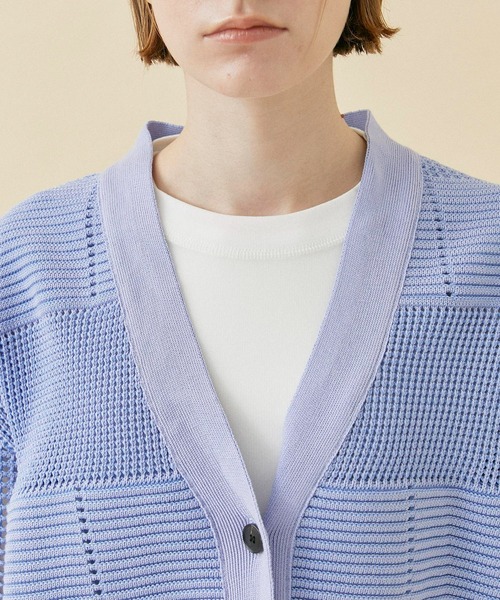 CITY TOKYO（シティトウキョウ）の「メッシュコンビニットカーディガン（カーディガン/ボレロ・レディース・オレンジ/サックスブルー/ベージュ/ブラック・FREE）」の19枚目の写真