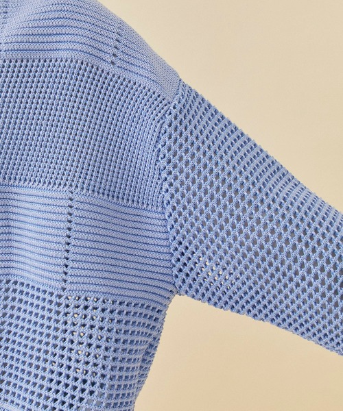 CITY TOKYO（シティトウキョウ）の「メッシュコンビニットカーディガン（カーディガン/ボレロ・レディース・オレンジ/サックスブルー/ベージュ/ブラック・FREE）」の20枚目の写真