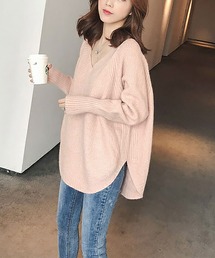 Vネックニット
