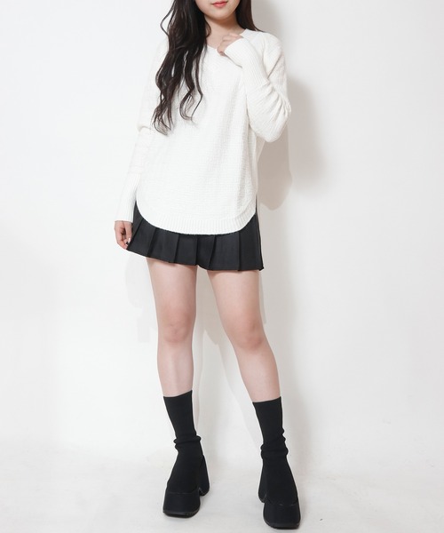 NinaetLina（ニナエリナ）の「Vネックニット（ニット/セーター・レディース・モカ/ブラック/ホワイト/ピンク・FREE）」の19枚目の写真