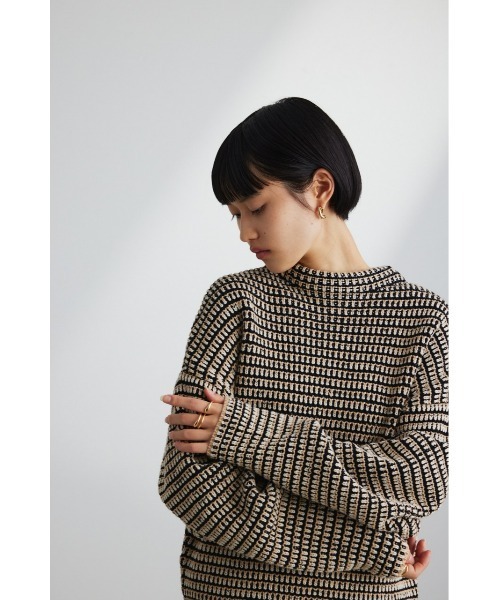 STYLEMIXER(スタイルミキサー)の「ボーダークロシェカラーニット(ニット/セーター・レディース・ネイビー/グリーン/ブラック・FREE)」の7枚目の写真