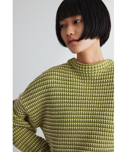 STYLEMIXER(スタイルミキサー)の「ボーダークロシェカラーニット(ニット/セーター・レディース・ネイビー/グリーン/ブラック・FREE)」の17枚目の写真