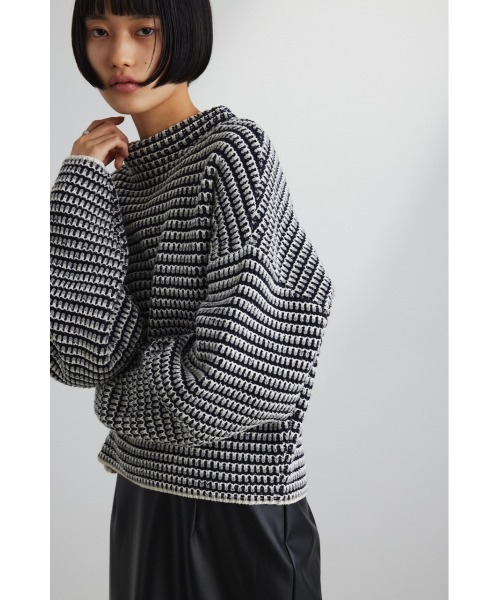 STYLEMIXER(スタイルミキサー)の「ボーダークロシェカラーニット(ニット/セーター・レディース・ネイビー/グリーン/ブラック・FREE)」の9枚目の写真
