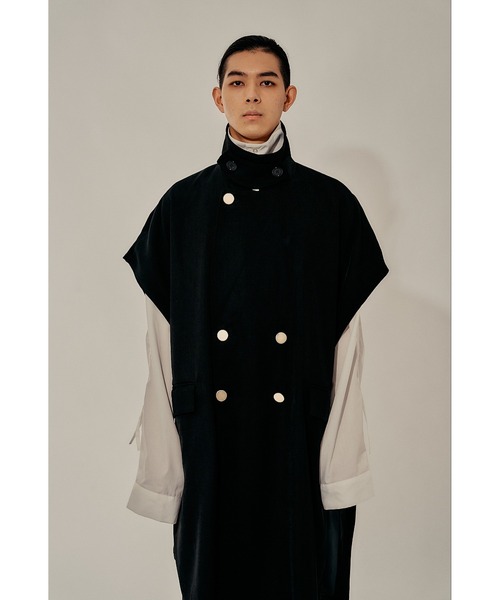 Adoon plain（アドーンプレーン）の「【Oversized gold button gilet】/オーバーサイズ金ボタンジレ(セットアップ対応)（ベスト・メンズ・ブラック/カーキブラウン・MEDIUM/LARGE）」の4枚目の写真