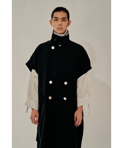 Adoon plain（アドーンプレーン）の「【Oversized gold button gilet】/オーバーサイズ金ボタンジレ(セットアップ対応)（ベスト・メンズ・ブラック/カーキブラウン・MEDIUM/LARGE）」の3枚目の写真