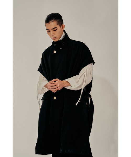 Adoon plain（アドーンプレーン）の「【Oversized gold button gilet】/オーバーサイズ金ボタンジレ(セットアップ対応)（ベスト・メンズ・ブラック/カーキブラウン・MEDIUM/LARGE）」の5枚目の写真