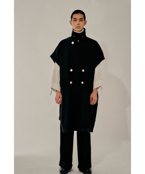 Adoon plain（アドーンプレーン）の「【Oversized gold button gilet】/オーバーサイズ金ボタンジレ(セットアップ対応)（ベスト・メンズ・ブラック/カーキブラウン・MEDIUM/LARGE）」の9枚目の写真