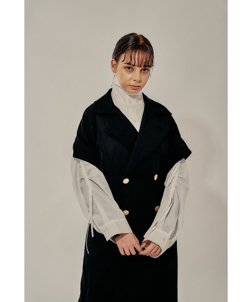 Adoon plain（アドーンプレーン）の「【Oversized gold button gilet】/オーバーサイズ金ボタンジレ(セットアップ対応)（ベスト・メンズ・ブラック/カーキブラウン・MEDIUM/LARGE）」の10枚目の写真