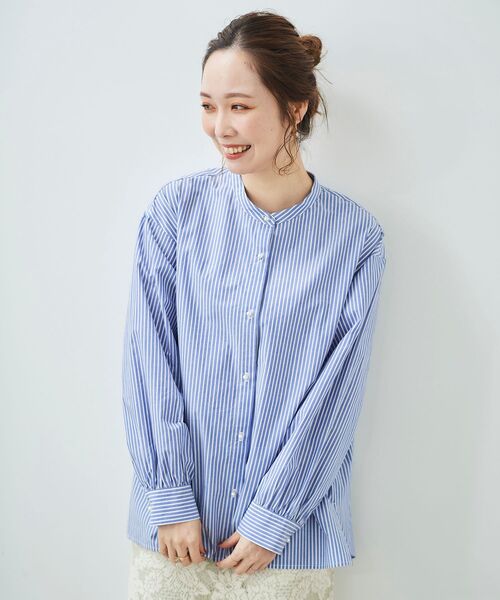 le.coeur blanc（ルクールブラン）の「パールボタンギャザー2wayシャツ（シャツ/ブラウス・レディース・オフホワイト/グリーン系その他/ブルー系その他2・38）」の15枚目の写真