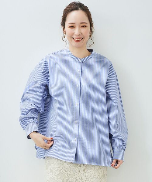 le.coeur blanc（ルクールブラン）の「パールボタンギャザー2wayシャツ（シャツ/ブラウス・レディース・オフホワイト/グリーン系その他/ブルー系その他2・38）」の22枚目の写真