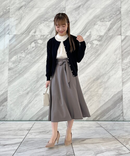 couture brooch（クチュールブローチ）の「◆【オフィスカジュアル・通勤にも】ネオシャンブルラップ風スカート（スカート・レディース・サックスブルー/ブラウン系その他/ネイビー/ライトパープル・42/36/38/40）」の9枚目の写真