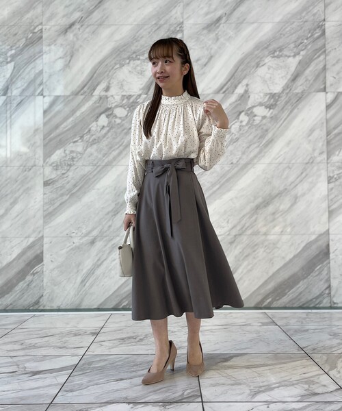 couture brooch（クチュールブローチ）の「◆【オフィスカジュアル・通勤にも】ネオシャンブルラップ風スカート（スカート・レディース・サックスブルー/ブラウン系その他/ネイビー/ライトパープル・42/36/38/40）」の10枚目の写真