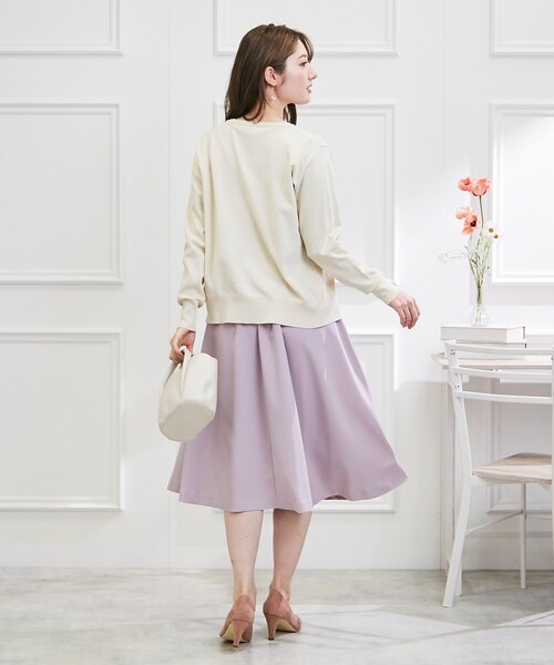 couture brooch（クチュールブローチ）の「◆【オフィスカジュアル・通勤にも】ネオシャンブルラップ風スカート（スカート・レディース・サックスブルー/ブラウン系その他/ネイビー/ライトパープル・42/36/38/40）」の15枚目の写真