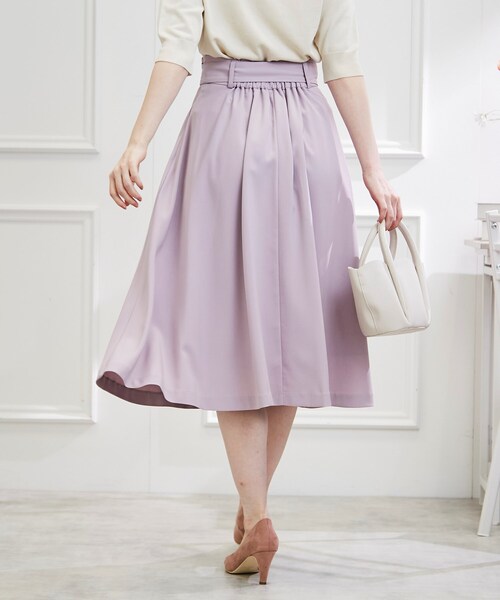 couture brooch（クチュールブローチ）の「◆【オフィスカジュアル・通勤にも】ネオシャンブルラップ風スカート（スカート・レディース・サックスブルー/ブラウン系その他/ネイビー/ライトパープル・42/36/38/40）」の17枚目の写真