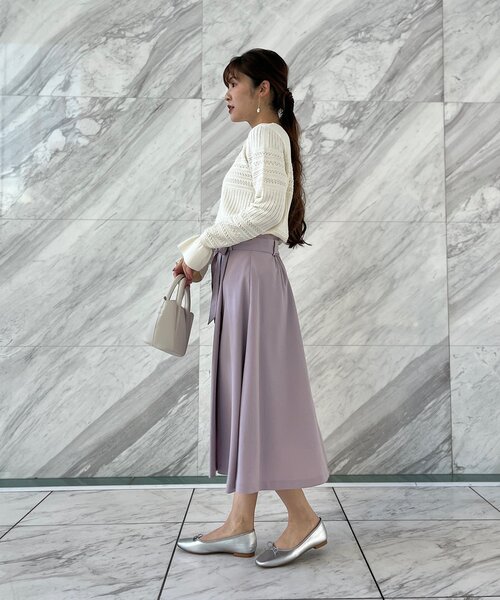 couture brooch（クチュールブローチ）の「◆【オフィスカジュアル・通勤にも】ネオシャンブルラップ風スカート（スカート・レディース・サックスブルー/ブラウン系その他/ネイビー/ライトパープル・42/36/38/40）」の19枚目の写真