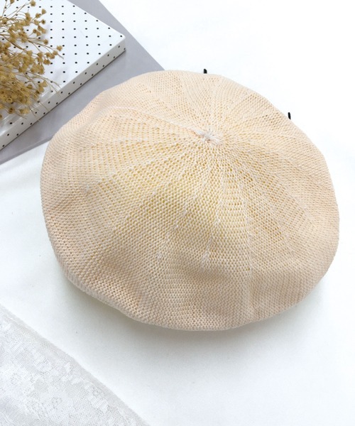 SPIGA（スピーガ）の「ﾚｰｽｱｯﾌﾟﾍﾞﾚｰ帽（ハンチング/ベレー帽・レディース・ピンク・FREE）」の2枚目の写真