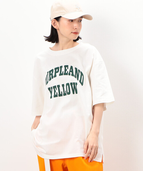 Purple&Yellow(パープルアンドイエロー)の「ロゴプリント ワイド半袖Tシャツ(Tシャツ/カットソー・メンズ・マルチ/ブラック/グリーン/ホワイト・SMALL/MEDIUM/LARGE)」の12枚目の写真
