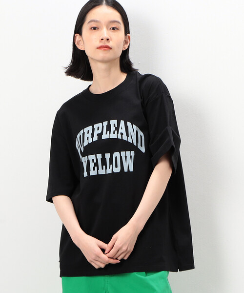 Purple&Yellow(パープルアンドイエロー)の「ロゴプリント ワイド半袖Tシャツ(Tシャツ/カットソー・メンズ・マルチ/ブラック/グリーン/ホワイト・SMALL/MEDIUM/LARGE)」の16枚目の写真