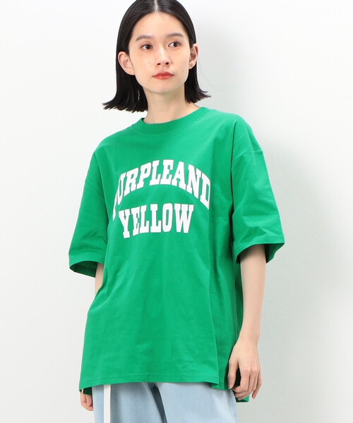 Purple&Yellow(パープルアンドイエロー)の「ロゴプリント ワイド半袖Tシャツ(Tシャツ/カットソー・メンズ・マルチ/ブラック/グリーン/ホワイト・SMALL/MEDIUM/LARGE)」の22枚目の写真