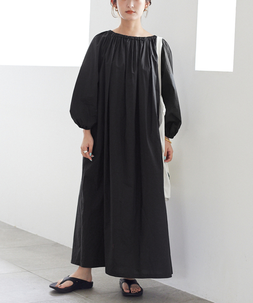 SLOBE IENA（スローブイエナ）の「タイプライターオフショルワンピース（ワンピース・レディース・サックスブルー/ブラック・38/36）」の12枚目の写真