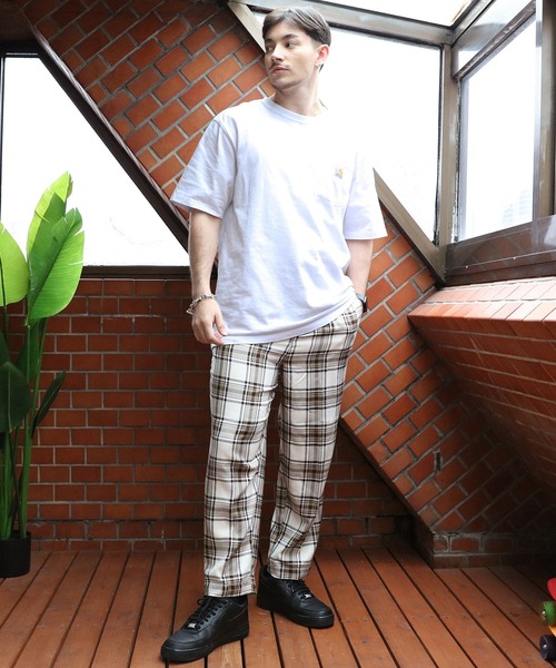 SUGGESTION(サジェッション)の「チェックワイドテーパードパンツ(その他パンツ・メンズ・ブラウン/ベージュ/チャコールグレー/グレー/ブラック系その他/ブラック/アイボリー・MEDIUM/LARGE)」の11枚目の写真