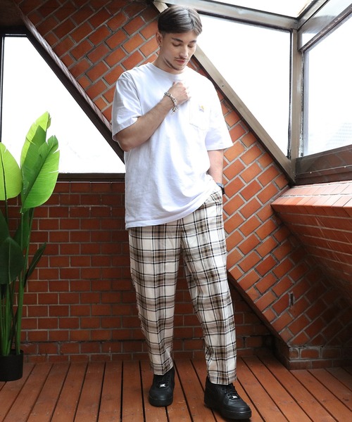 SUGGESTION(サジェッション)の「チェックワイドテーパードパンツ(その他パンツ・メンズ・ブラウン/ベージュ/チャコールグレー/グレー/ブラック系その他/ブラック/アイボリー・MEDIUM/LARGE)」の12枚目の写真