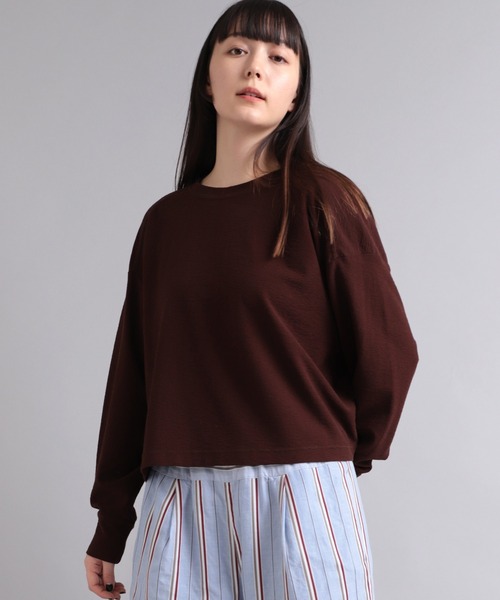 RNA-N(アールエヌエーエヌ)の「M2028 ブロックインレーショートプルオーバー(Tシャツ/カットソー・レディース・ブラウン/レッド/レモンイエロー・MEDIUM)」の4枚目の写真