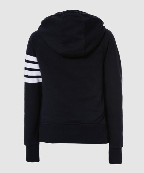 THOM BROWNE(トムブラウン)の「ZIP UP HOODIE IN CLASSIC LOOP BACK W/ ENGINEERED 4 BAR(パーカー・レディース・ネイビー/グレー・38/36)」の3枚目の写真