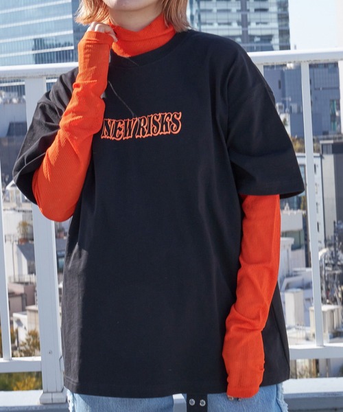 PBLIM（ページボーイリム）の「PAGEBOYLIM/スプリングタートル（Tシャツ/カットソー・レディース・ブラック/ブルー/オレンジ・FREE）」の3枚目の写真